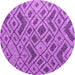 Round Abstract Purple Modern Rug, abs5000pur