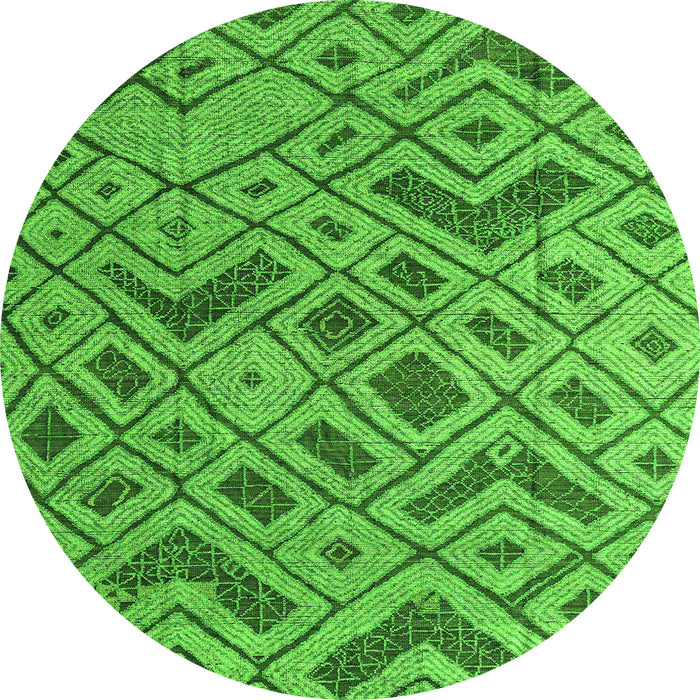 Round Abstract Green Modern Rug, abs5000grn