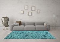 Machine Washable Abstract Light Blue Modern Rug, wshabs5000lblu