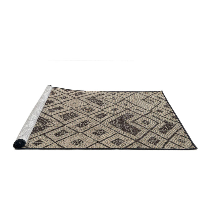 Sideview of Machine Washable Abstract Tan Brown Rug, wshabs5001