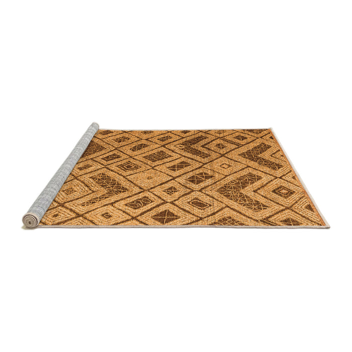 Sideview of Machine Washable Abstract Orange Modern Area Rugs, wshabs5001org