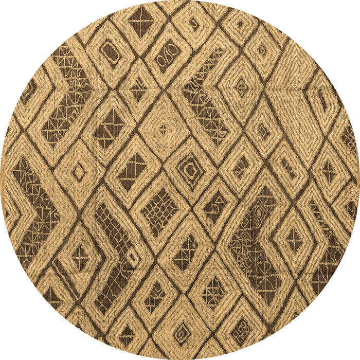 Round Abstract Brown Modern Rug, abs5001brn