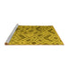 Sideview of Machine Washable Abstract Yellow Modern Rug, wshabs5001yw