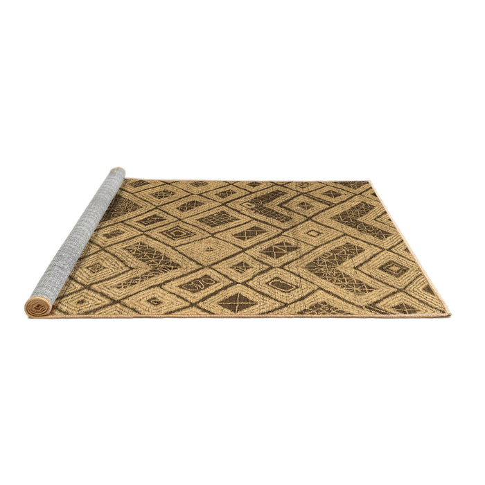 Sideview of Machine Washable Abstract Brown Modern Rug, wshabs5001brn