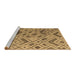 Sideview of Machine Washable Abstract Brown Modern Rug, wshabs5001brn