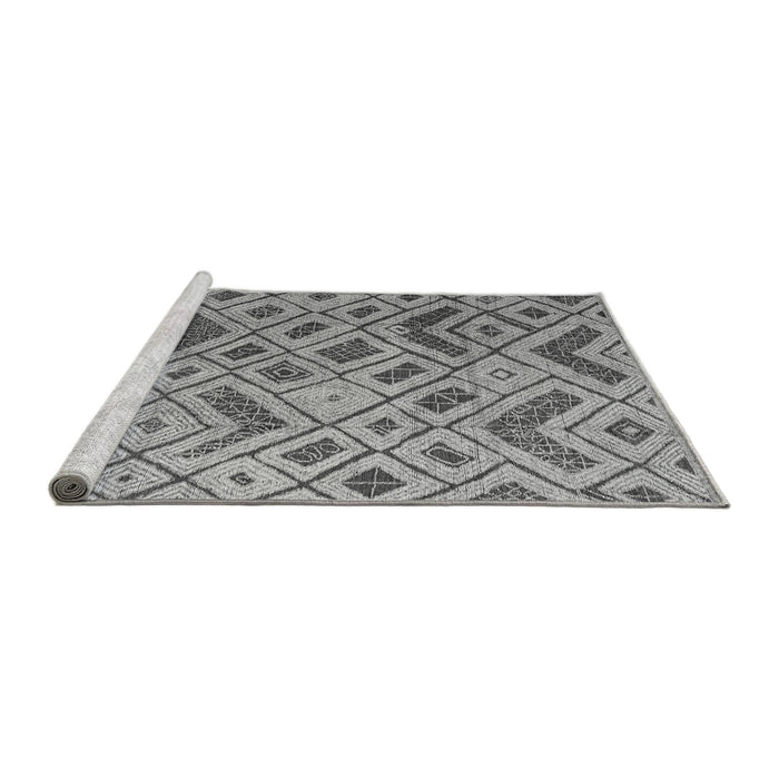 Sideview of Machine Washable Abstract Gray Modern Rug, wshabs5001gry