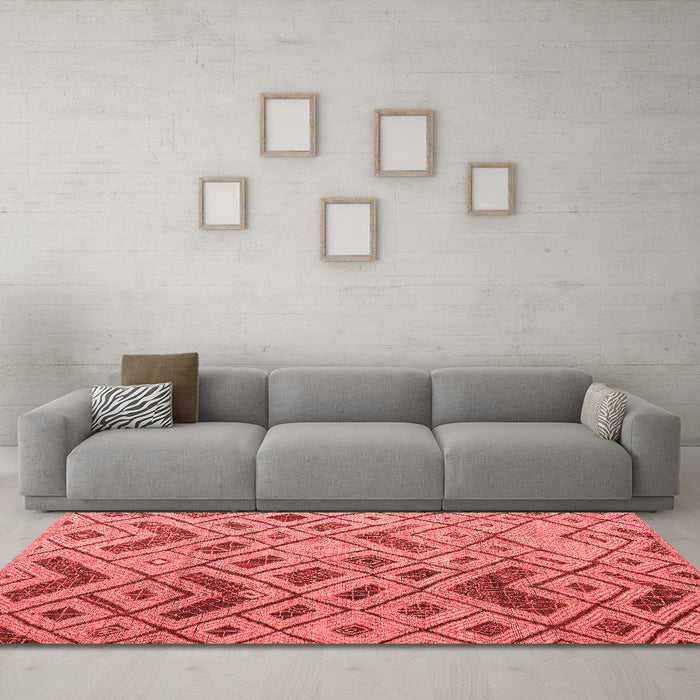 Modern Red Washable Rugs