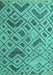 Machine Washable Abstract Turquoise Modern Area Rugs, wshabs5001turq