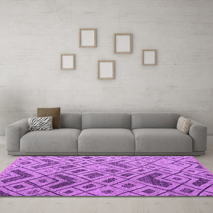 Machine Washable Abstract Purple Modern Area Rugs in a Living Room, wshabs5001pur