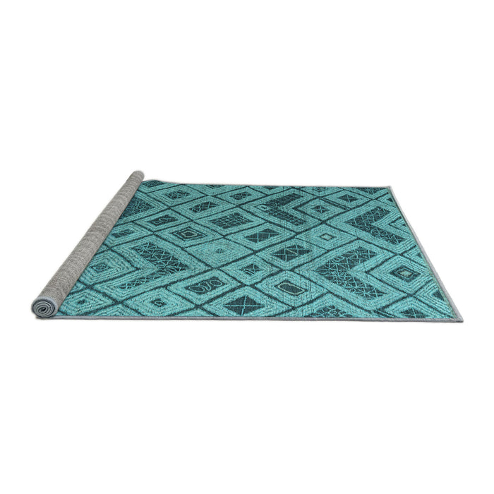 Sideview of Machine Washable Abstract Light Blue Modern Rug, wshabs5001lblu