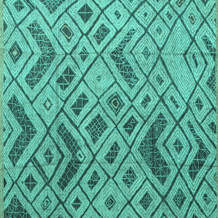 Square Abstract Turquoise Modern Rug, abs5001turq