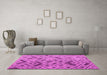 Machine Washable Abstract Pink Modern Rug in a Living Room, wshabs5001pnk