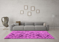 Machine Washable Abstract Pink Modern Rug, wshabs5001pnk