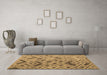 Machine Washable Abstract Brown Modern Rug in a Living Room,, wshabs5001brn