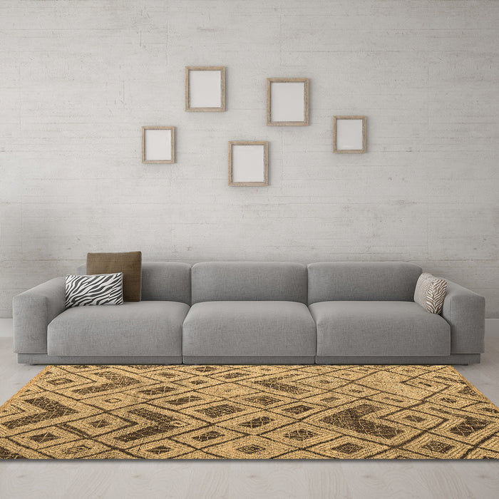 Machine Washable Abstract Brown Modern Rug in a Living Room,, wshabs5001brn