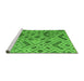 Sideview of Machine Washable Abstract Green Modern Area Rugs, wshabs5001grn