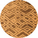 Round Abstract Orange Modern Rug, abs5001org