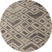 Round Machine Washable Abstract Tan Brown Rug, wshabs5001