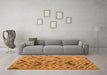 Machine Washable Abstract Orange Modern Area Rugs in a Living Room, wshabs5001org