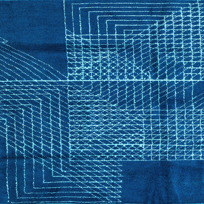 Square Abstract Light Blue Modern Rug, abs5002lblu