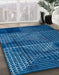 Machine Washable Abstract Blueberry Blue Rug in a Family Room, wshabs5002