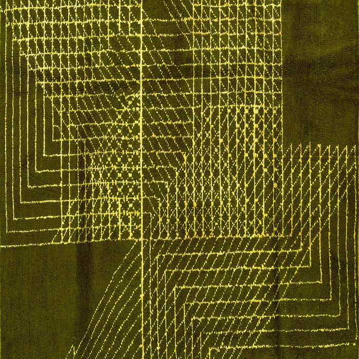 Square Abstract Yellow Modern Rug, abs5002yw