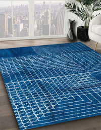 Abstract Blue Modern Rug, abs5002