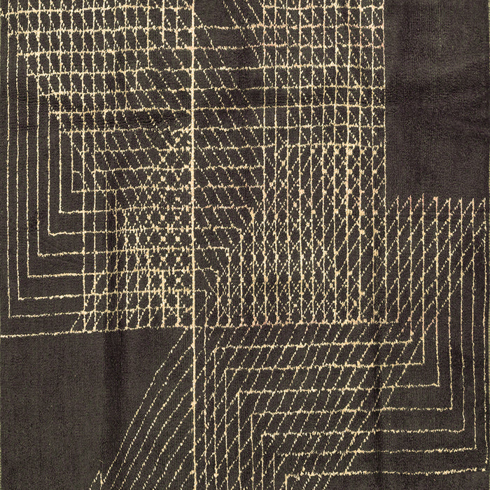 Square Abstract Brown Modern Rug, abs5002brn