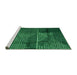 Sideview of Machine Washable Abstract Green Modern Area Rugs, wshabs5002grn