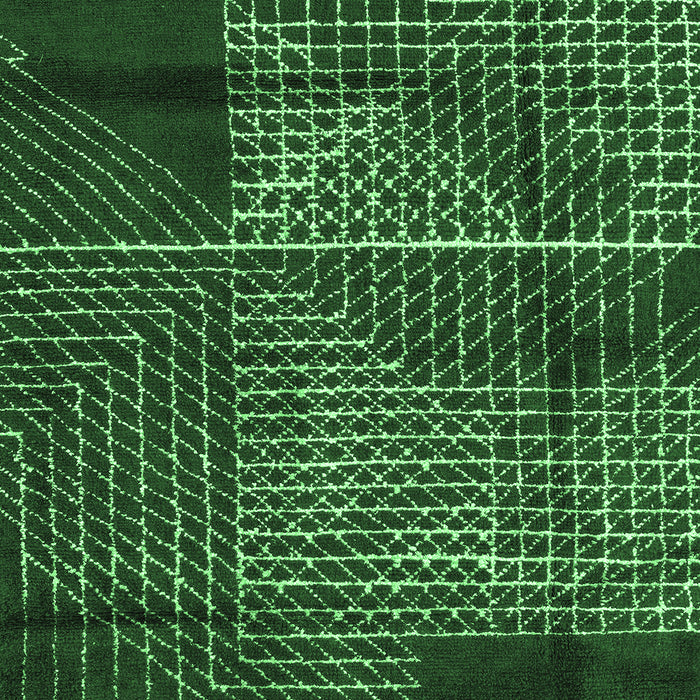 Machine Washable Abstract Emerald Green Modern Area Rugs, wshabs5002emgrn