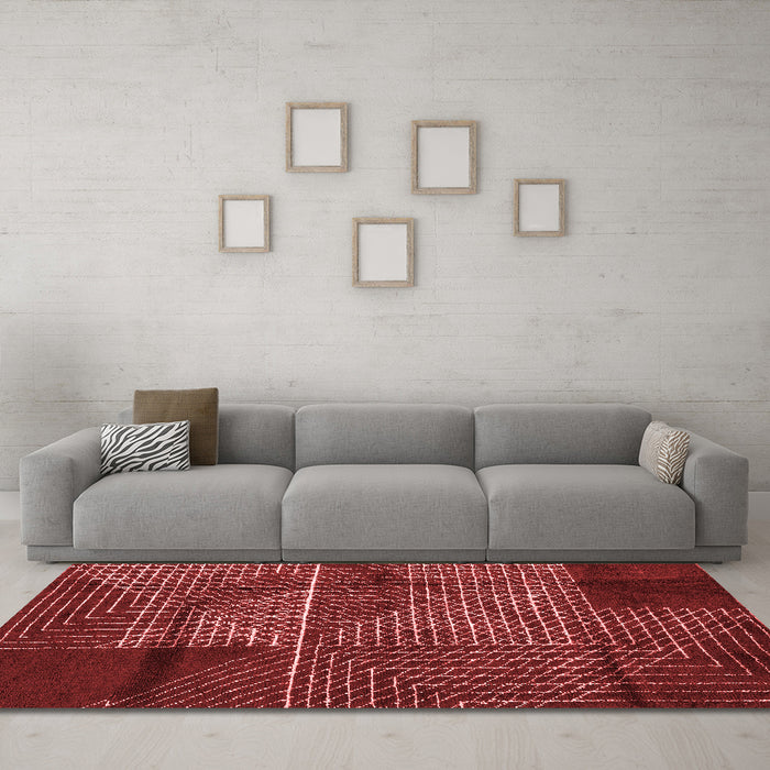 Modern Red Washable Rugs