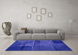 Machine Washable Abstract Purple Modern Area Rugs in a Living Room, wshabs5002pur