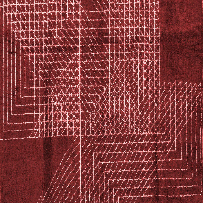 Machine Washable Abstract Red Modern Rug, wshabs5002red