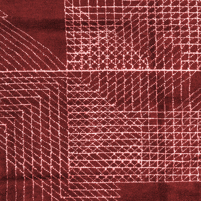 Machine Washable Abstract Red Modern Rug, wshabs5002red