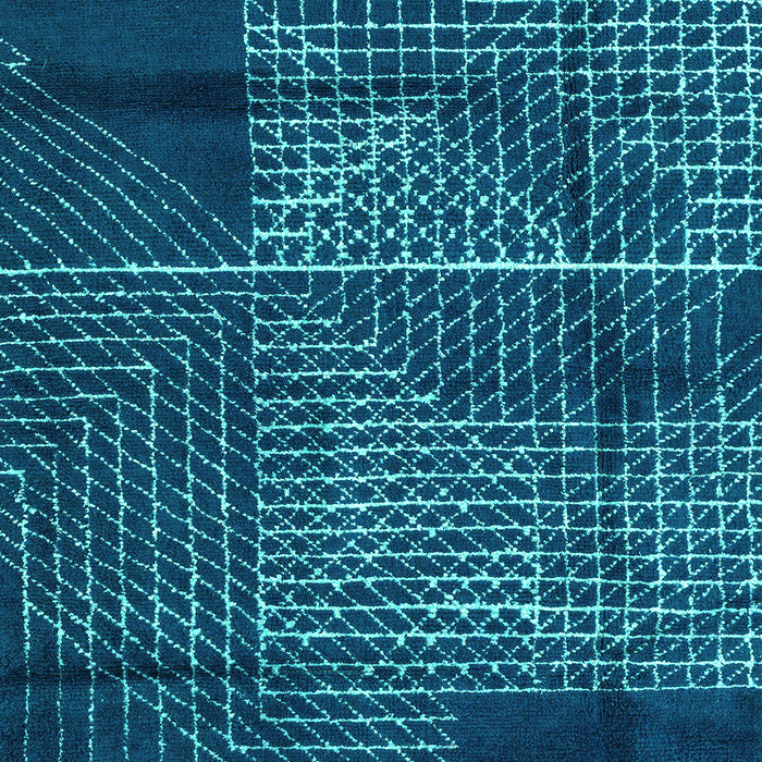 Machine Washable Abstract Turquoise Modern Area Rugs, wshabs5002turq