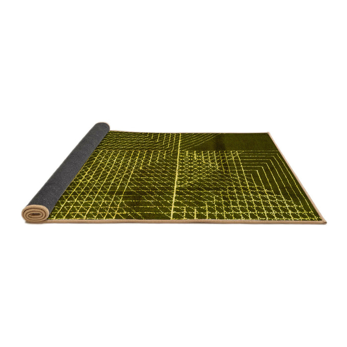 Sideview of Abstract Yellow Modern Rug, abs5002yw