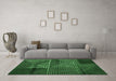 Machine Washable Abstract Emerald Green Modern Area Rugs in a Living Room,, wshabs5002emgrn