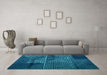 Machine Washable Abstract Turquoise Modern Area Rugs in a Living Room,, wshabs5002turq