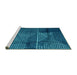 Sideview of Machine Washable Abstract Turquoise Modern Area Rugs, wshabs5002turq