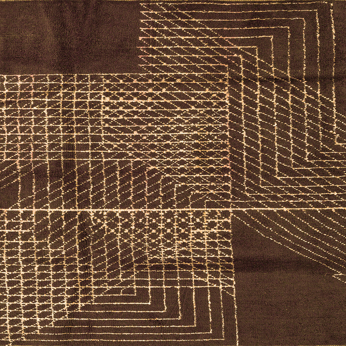 Square Abstract Orange Modern Rug, abs5002org