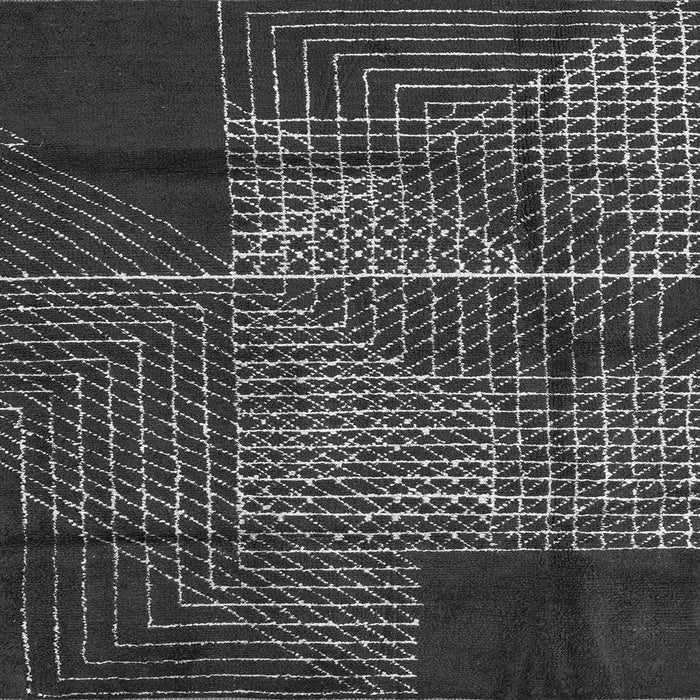 Square Abstract Gray Modern Rug, abs5002gry