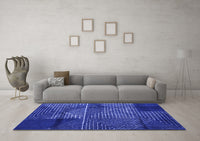 Machine Washable Abstract Blue Modern Rug, wshabs5002blu