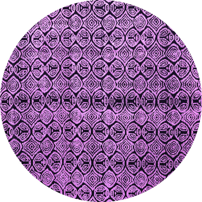 Round Machine Washable Abstract Purple Modern Area Rugs, wshabs5003pur