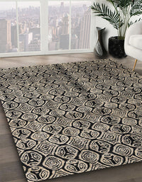 Abstract Light French Beige Brown Modern Rug, abs5003