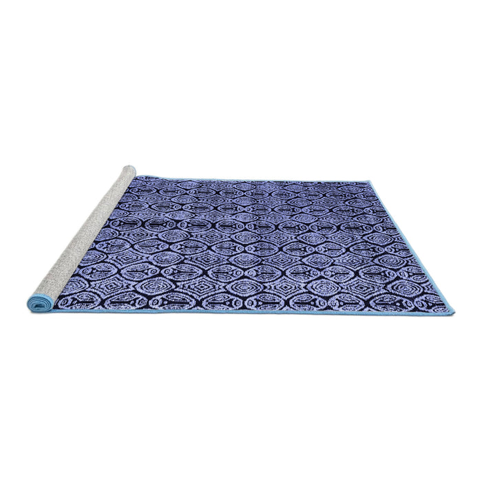 Sideview of Machine Washable Abstract Blue Modern Rug, wshabs5003blu