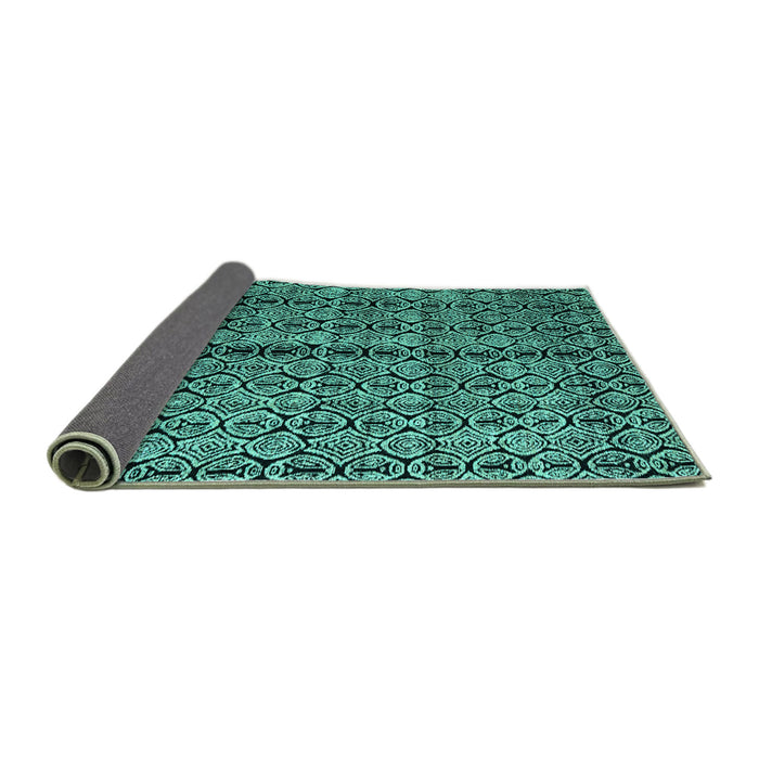 Sideview of Abstract Turquoise Modern Rug, abs5003turq