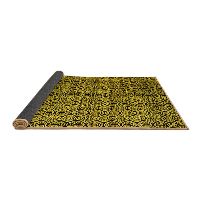 Sideview of Abstract Yellow Modern Rug, abs5003yw