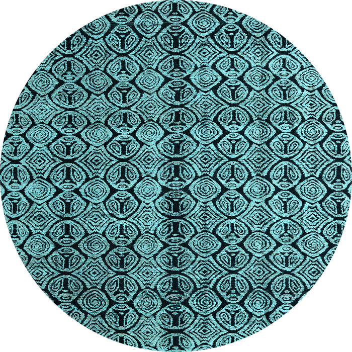Round Machine Washable Abstract Light Blue Modern Rug, wshabs5003lblu