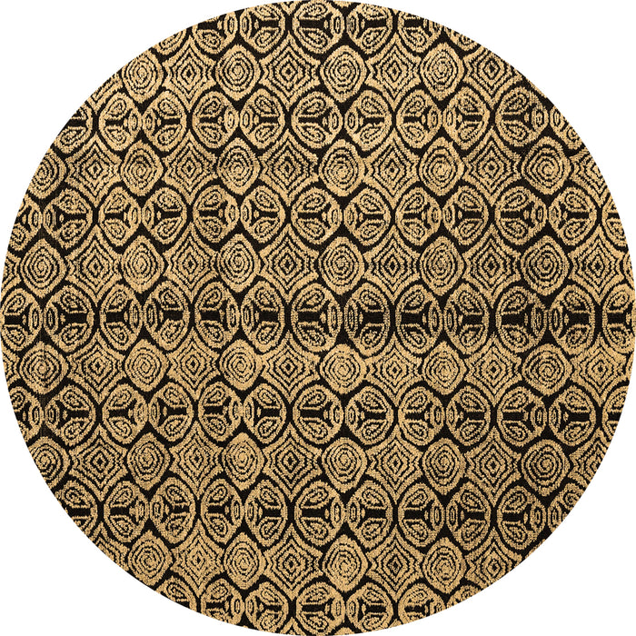Round Machine Washable Abstract Brown Modern Rug, wshabs5003brn