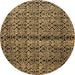 Round Machine Washable Abstract Brown Modern Rug, wshabs5003brn